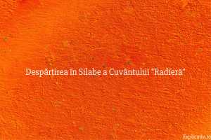 Despărțirea în Silabe a Cuvântului Radieră