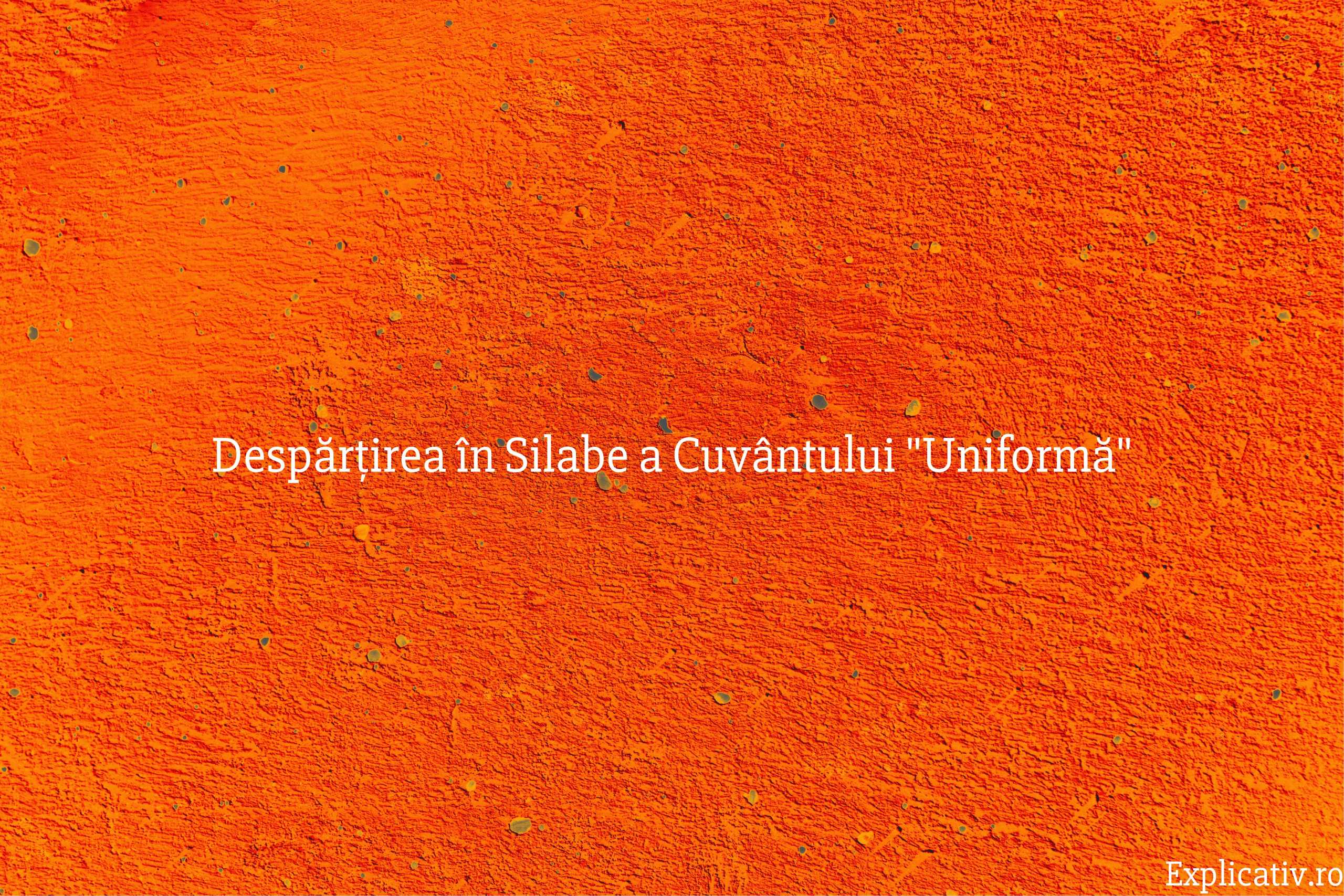 Despărțirea în Silabe a Cuvântului Uniformă