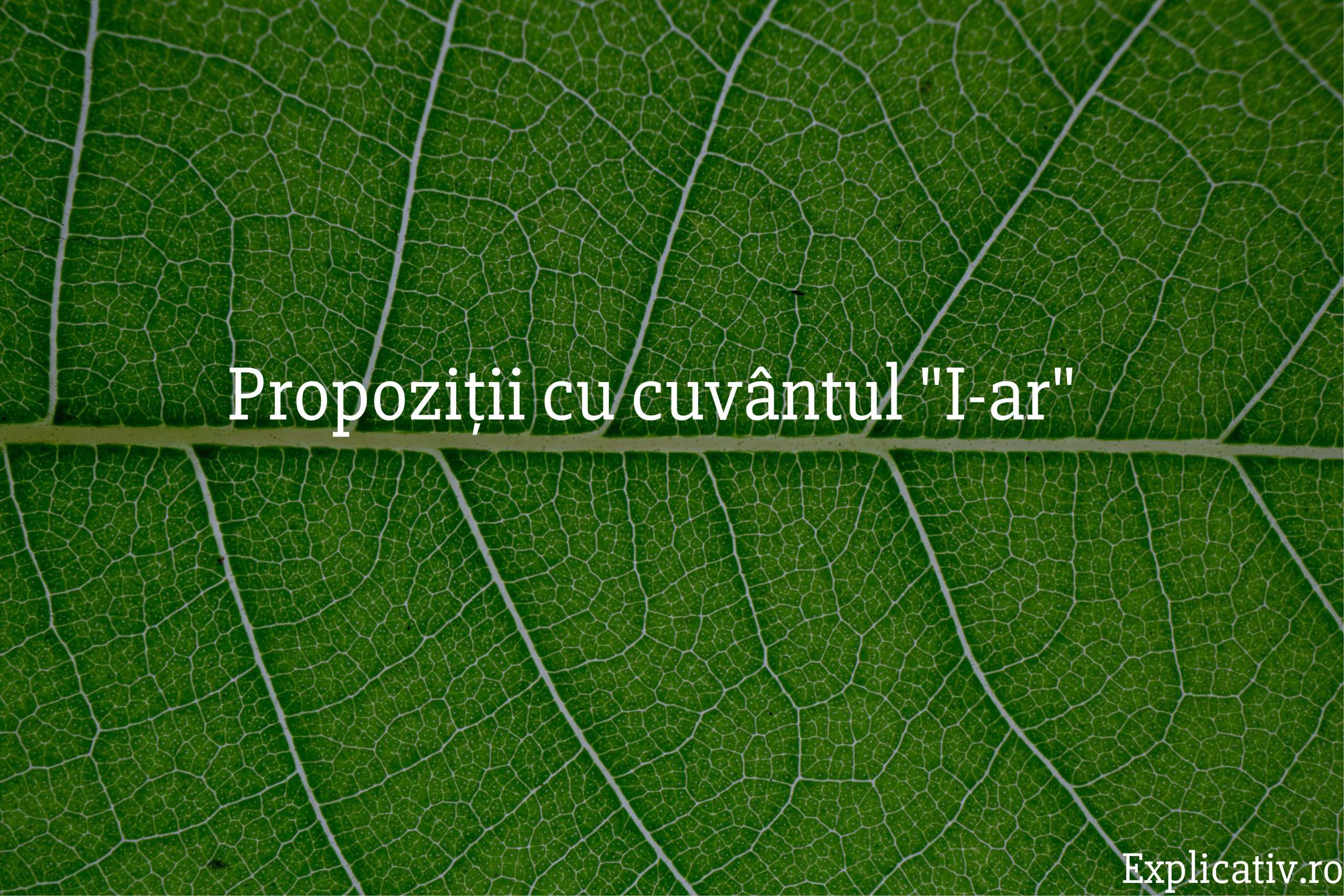 Propoziții cu cuvântul I-ar