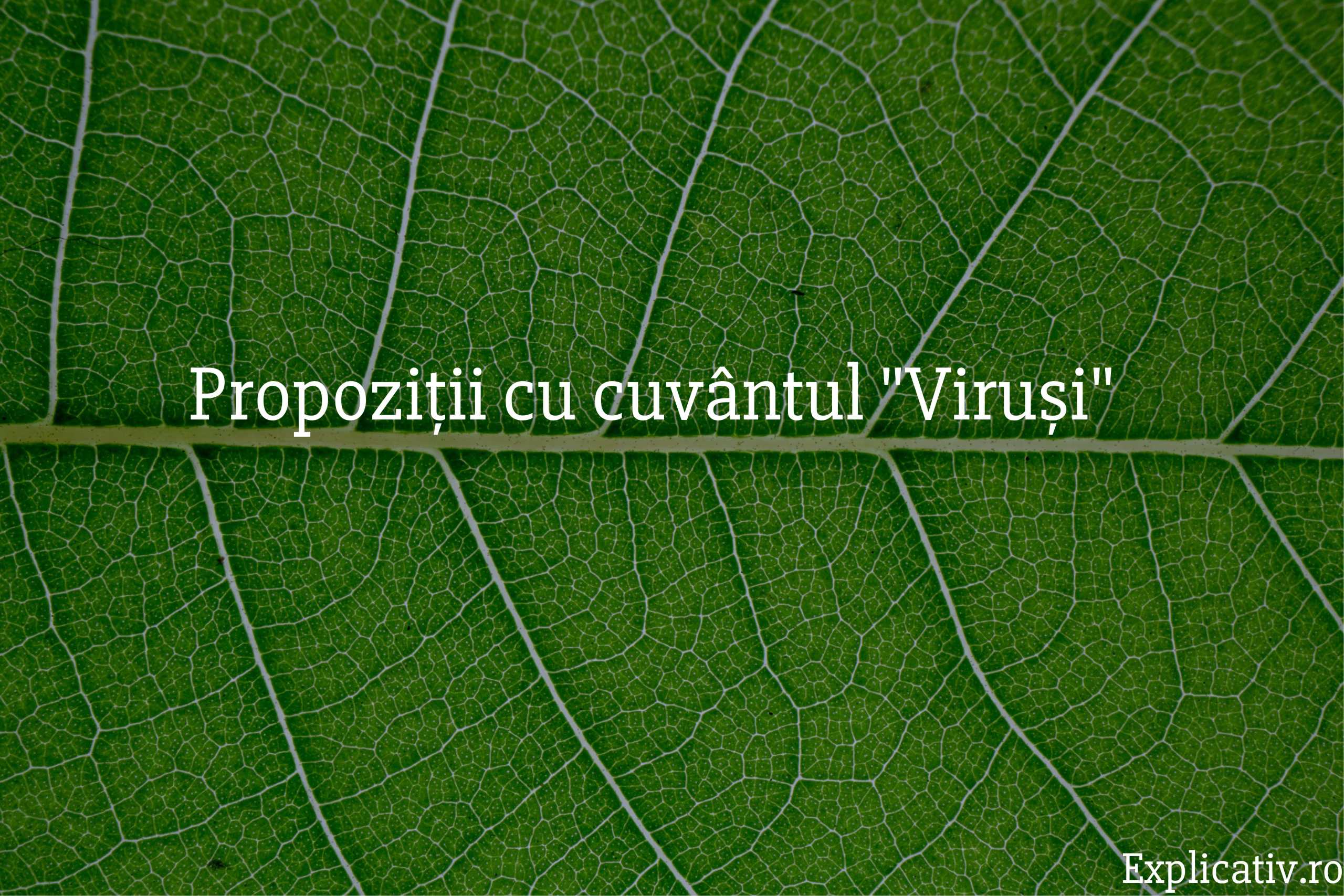 Propoziții cu cuvântul Viruși
