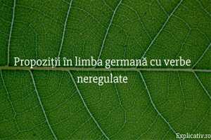 Propoziții în limba germană cu verbe neregulate