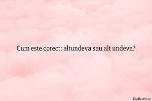 Cum este corect altundeva sau alt undeva