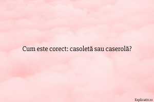 Cum este corect casoletă sau caserolă