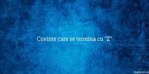 Cuvinte care se termina cu Z