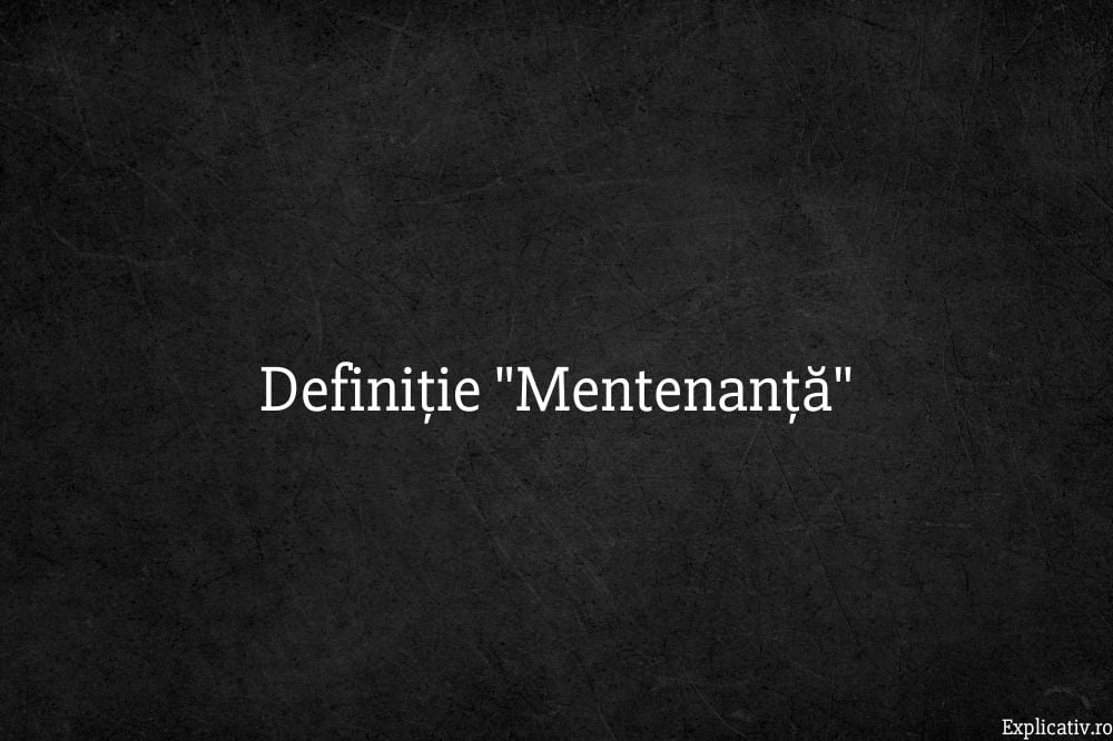 Definiție Mentenanță