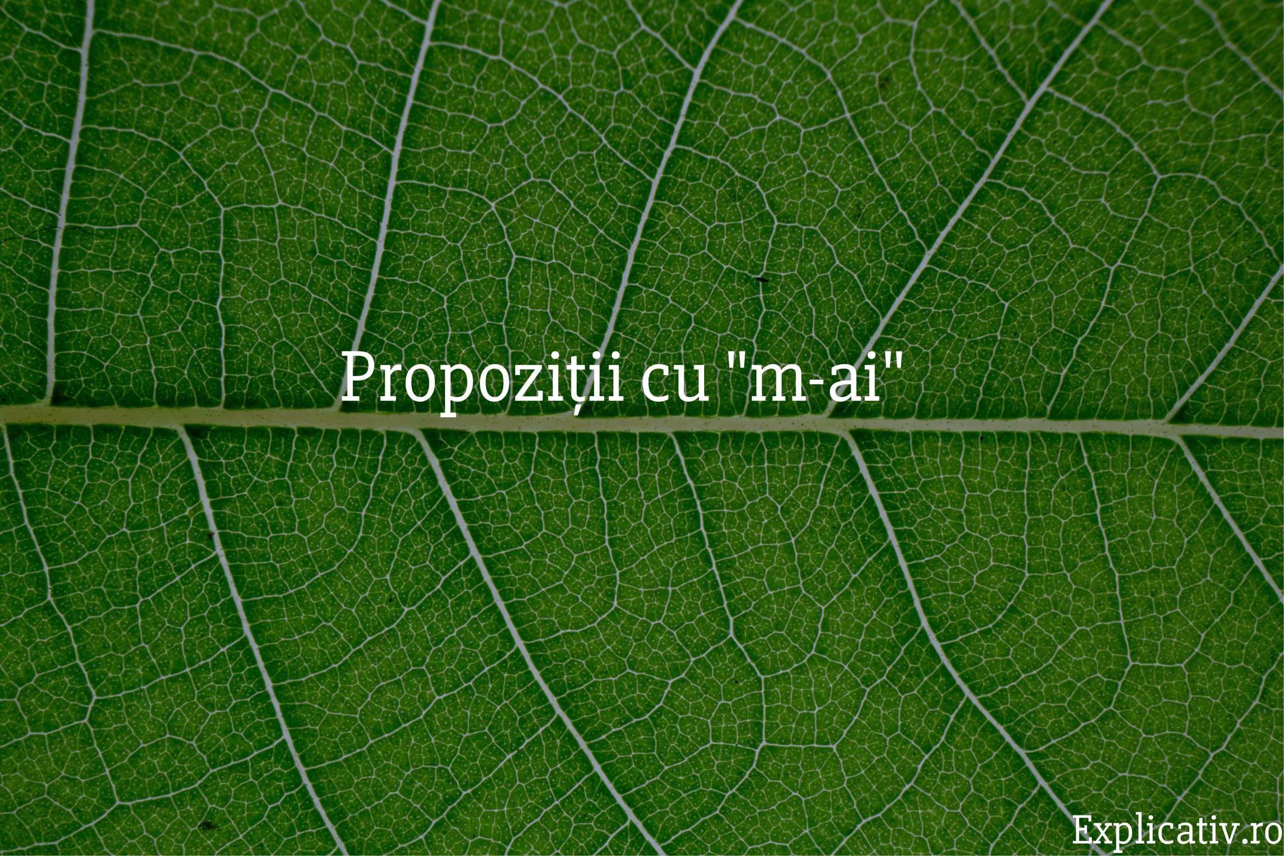 Propoziții cu m-ai