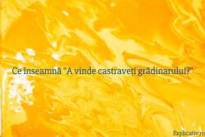 Ce înseamnă A vinde castraveți grădinarului
