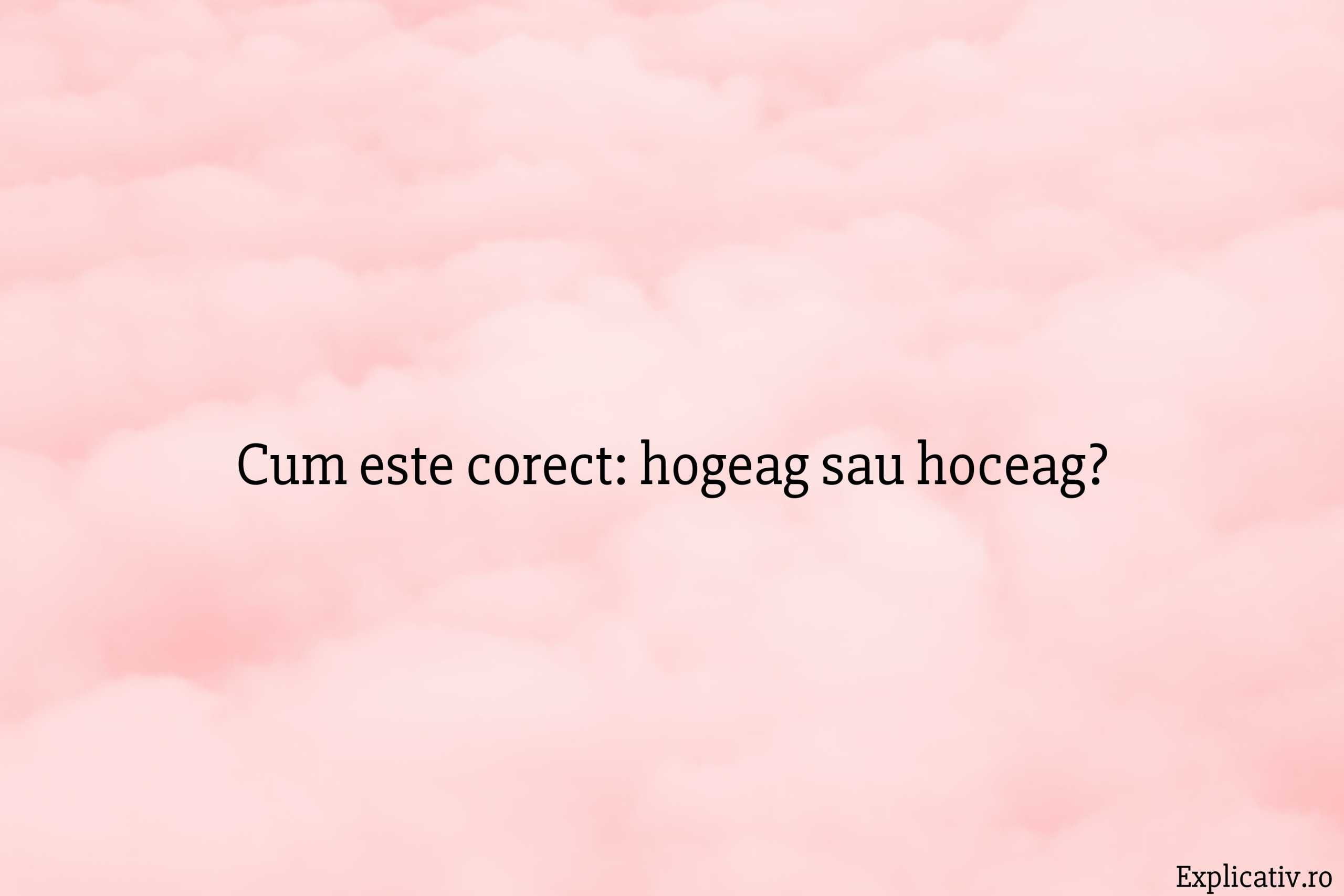 Cum este corect hogeag sau hoceag