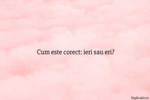 Cum este corect ieri sau eri