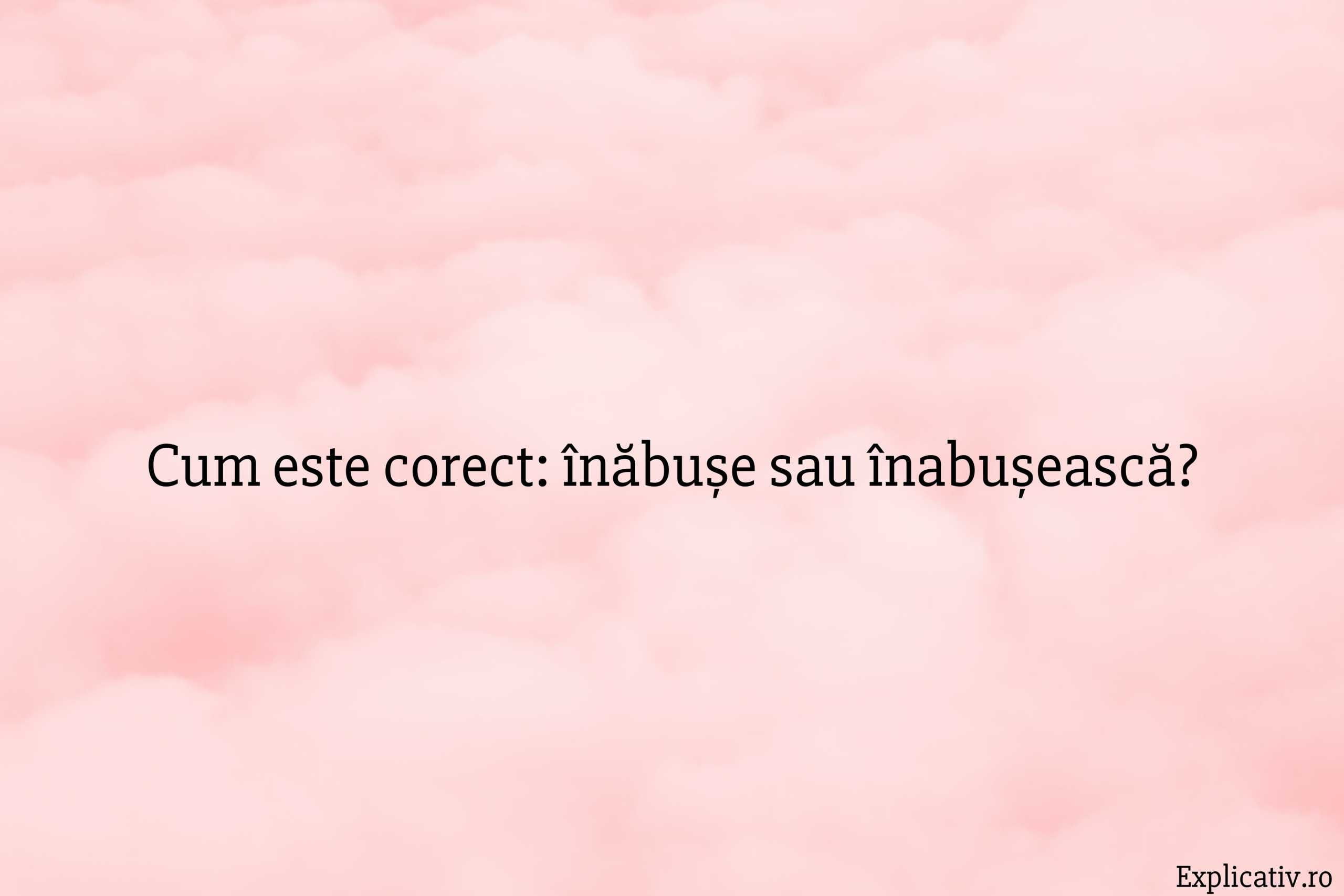 Cum este corect înăbușe sau înabușească