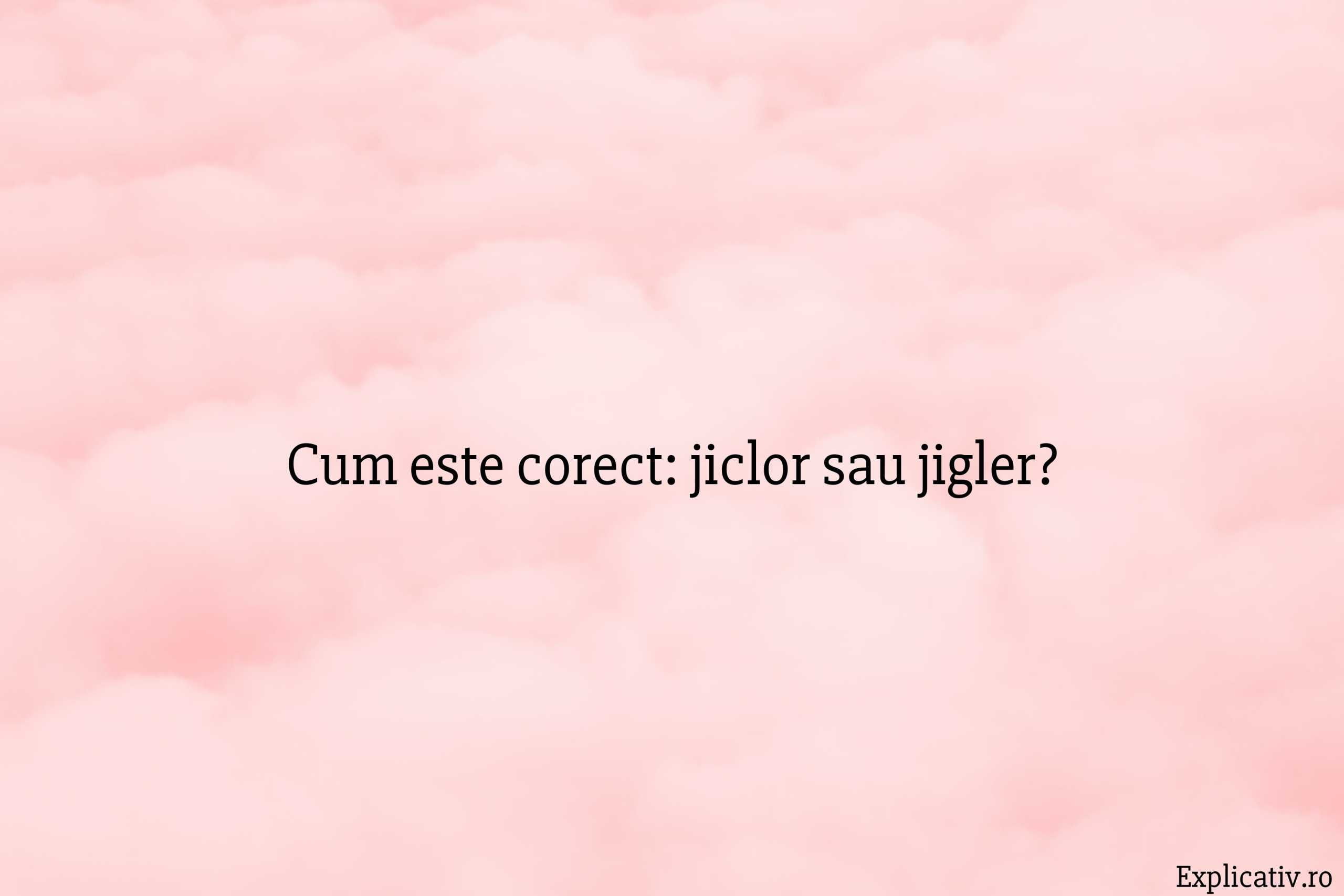 Cum este corect jiclor sau jigler