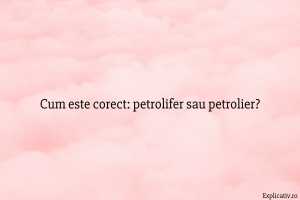 Cum este corect petrolifer sau petrolier