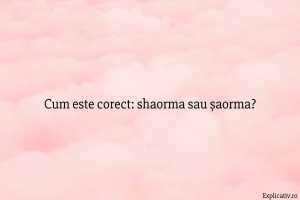Cum este corect shaorma sau șaorma