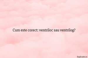 Cum este corect ventriloc sau ventrilog