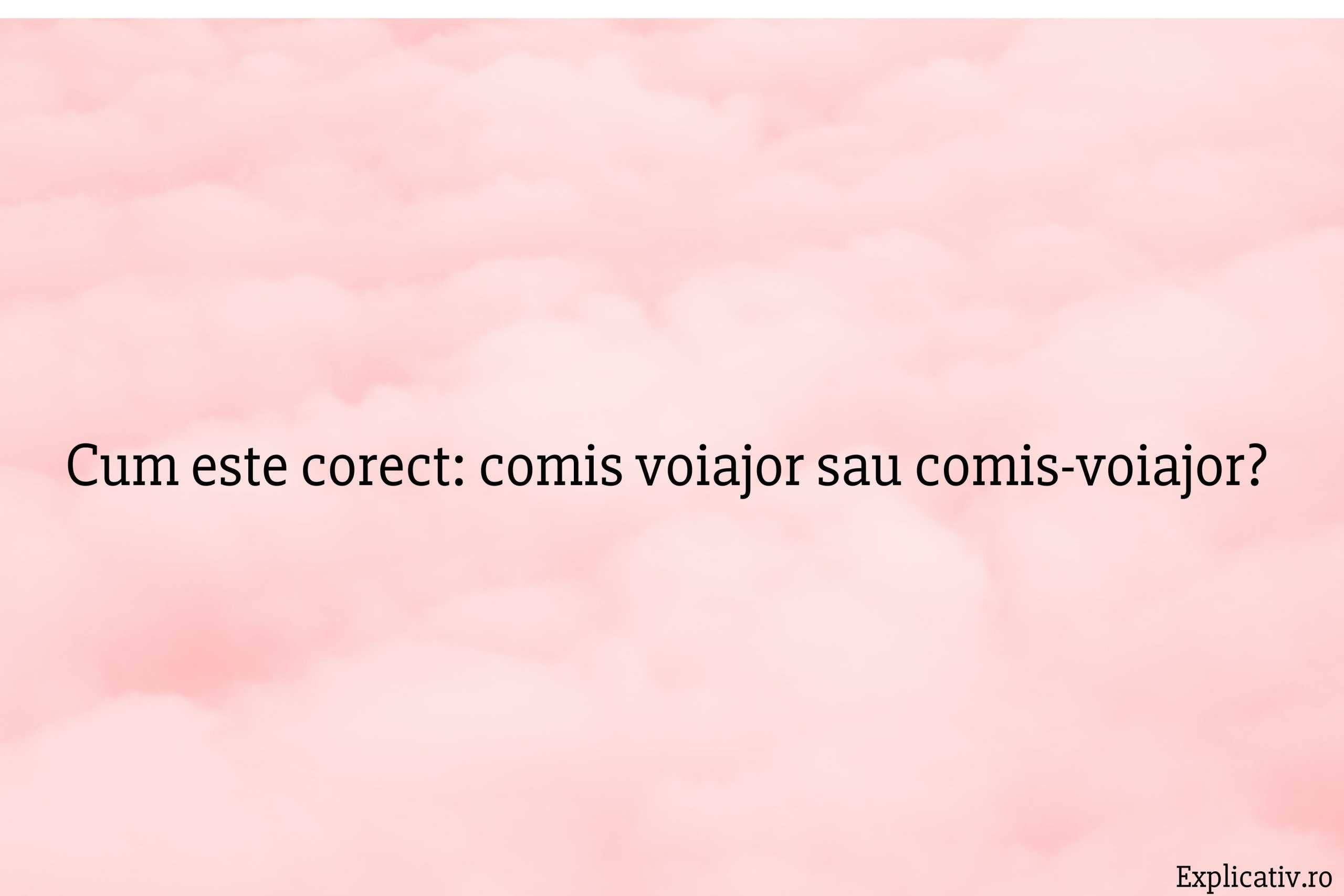 Cum este corect comis voiajor sau comis-voiajor