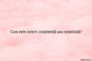 Cum este corect: conștiență sau conștiință?