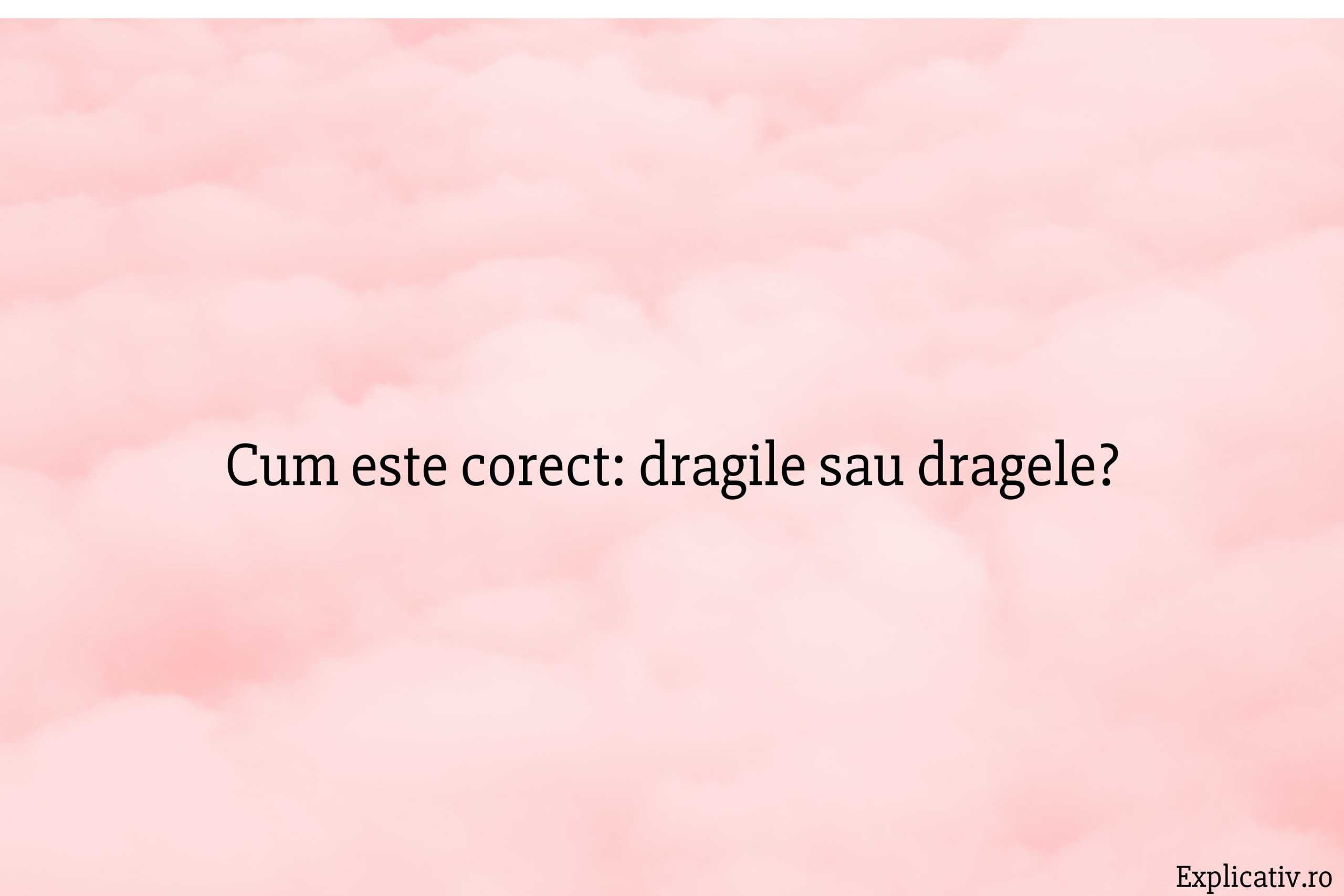 Cum este corect dragile sau dragele