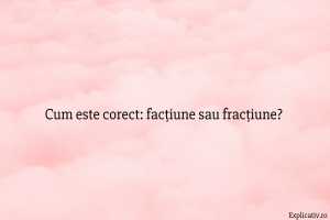 Cum este corect facțiune sau fracțiune