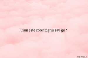 Cum este corect griu sau gri
