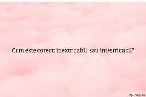 Cum este corect inextricabil sau intestricabil