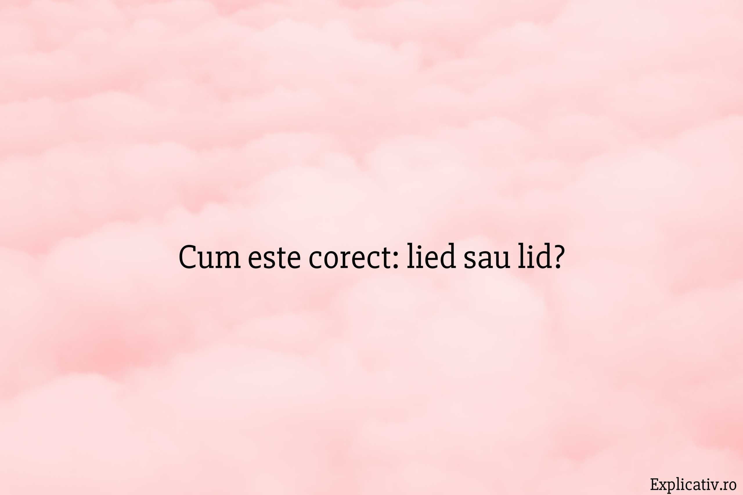 Cum este corect lied sau lid