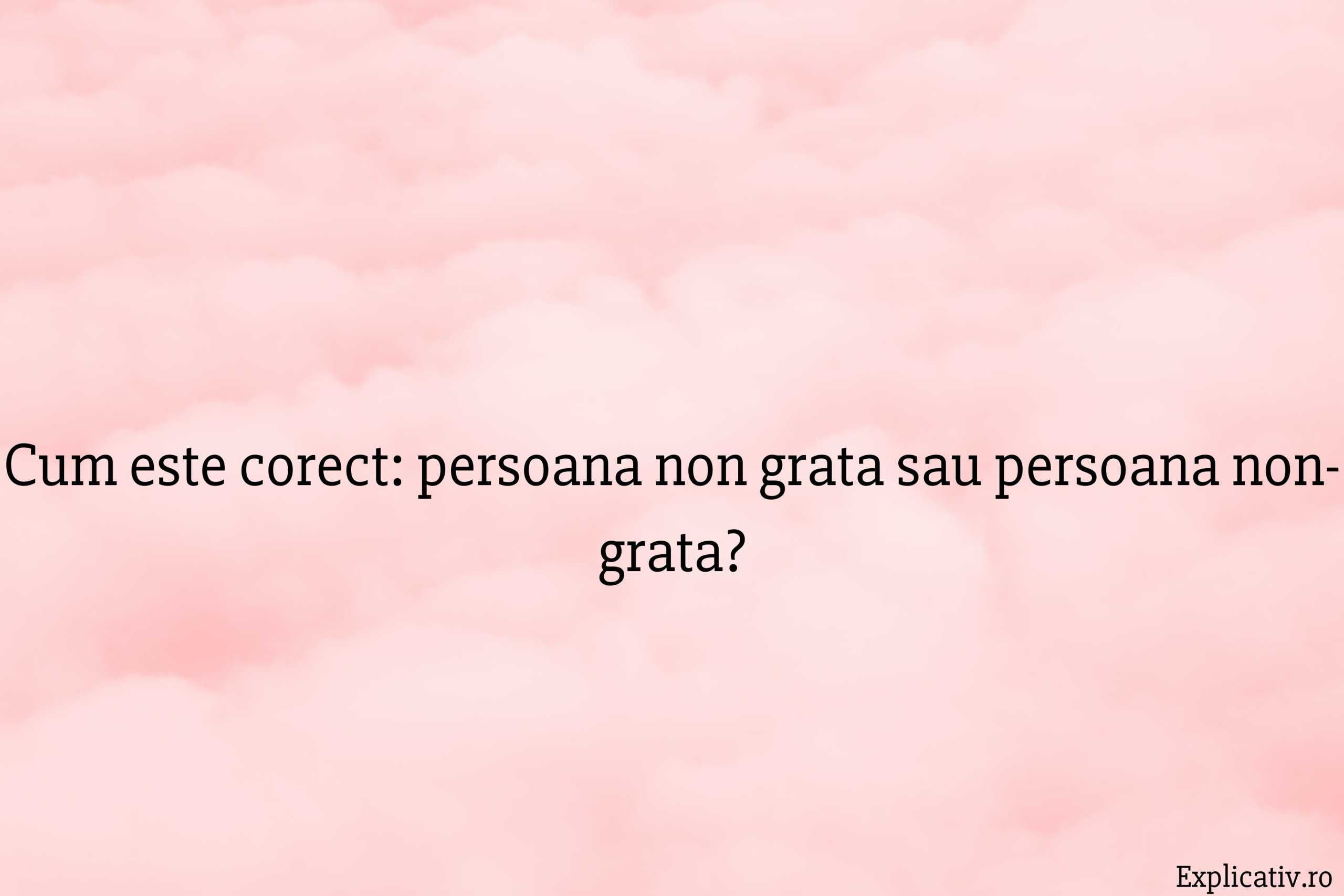 Cum este corect persoana non grata sau persoana non-grata