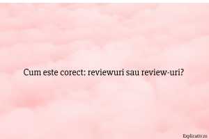 Cum este corect reviewuri sau review-uri