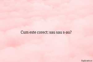 Cum este corect sau sau s-au