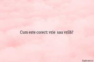 Cum este corect vrie sau vrilă