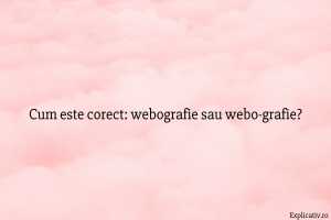 Cum este corect webografie sau webo-grafie
