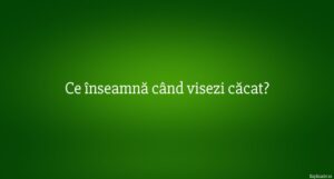 Ce înseamnă când visezi căcat