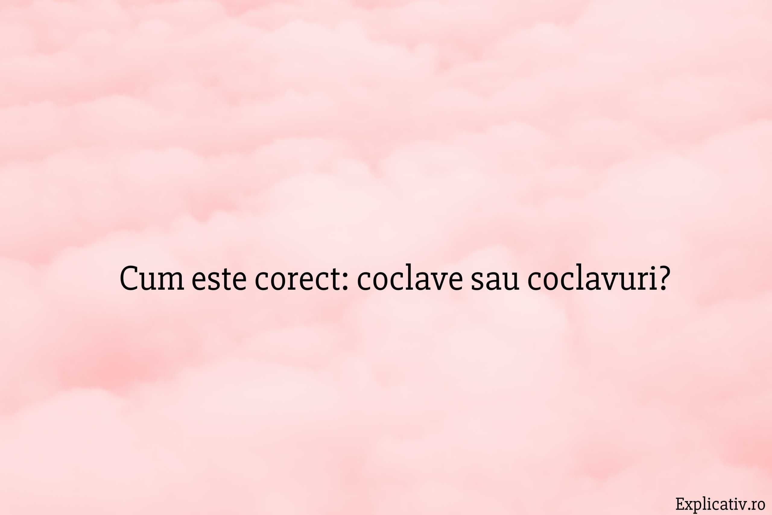 Cum este corect coclave sau coclavuri