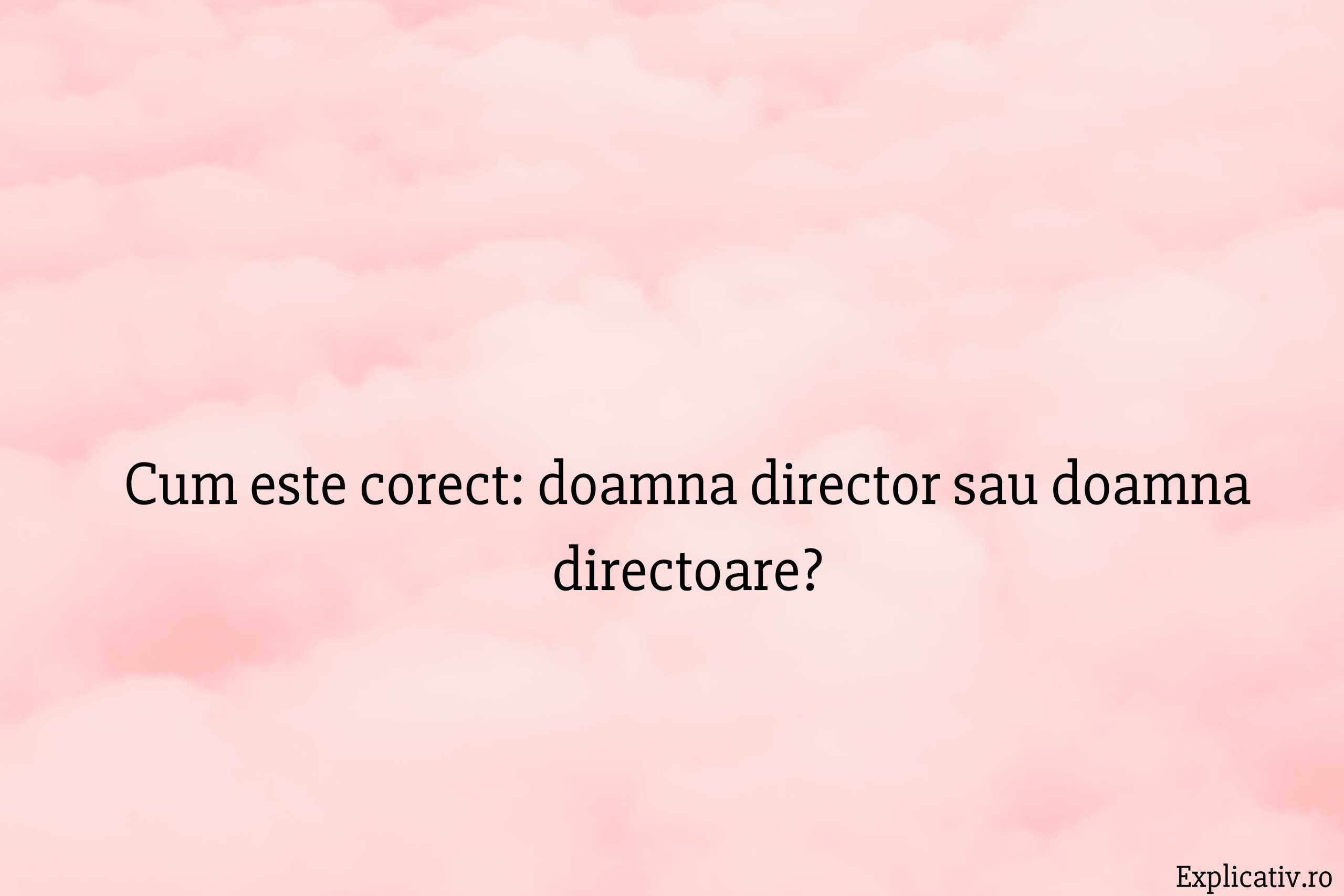 Cum este corect doamna director sau doamna directoare