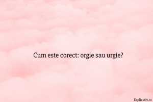 Cum este corect orgie sau urgie