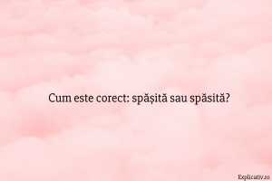 Cum este corect spășită sau spăsită
