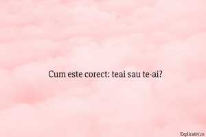 Cum este corect teai sau te-ai
