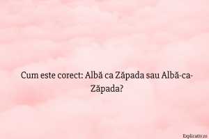 Cum este corect Albă ca Zăpada sau Albă-ca-Zăpada