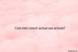 Cum este corect aciuat sau aciuiat