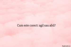 Cum este corect agil sau abil