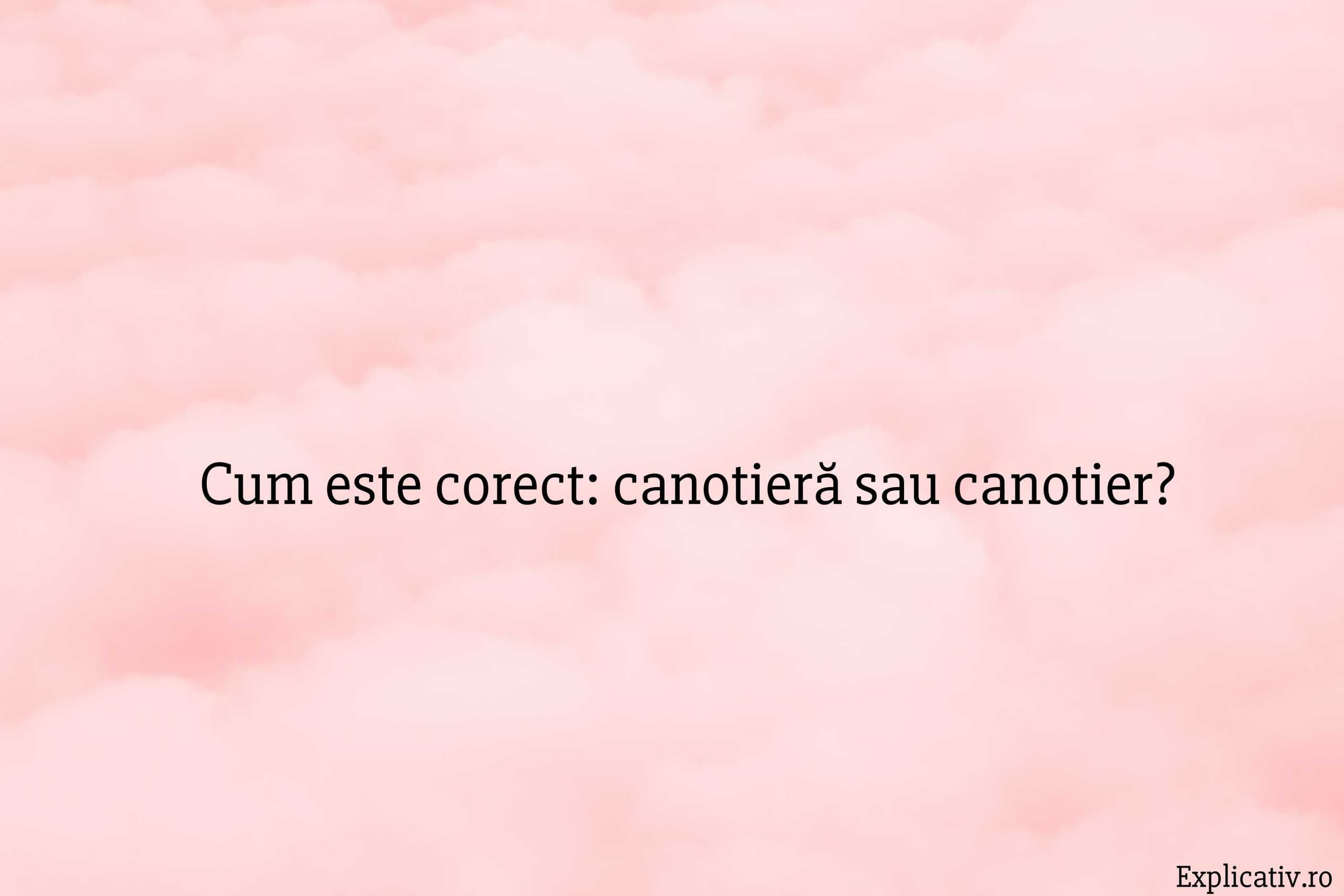 Cum este corect canotieră sau canotier