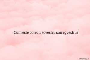 Cum este corect ecvestru sau egvestru