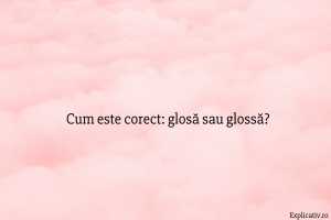Cum este corect glosă sau glossă