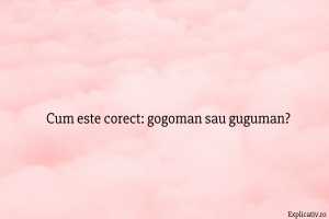Cum este corect gogoman sau guguman