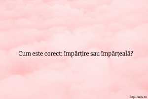 Cum este corect împărțire sau împărțeală