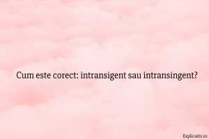 Cum este corect intransigent sau intransingent