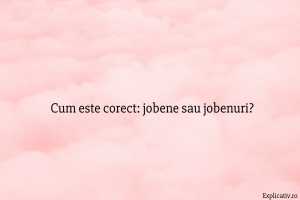 Cum este corect jobene sau jobenuri
