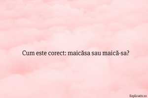 Cum este corect maicăsa sau maică-sa