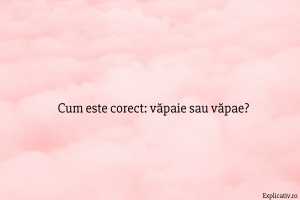 Cum este corect văpaie sau văpae