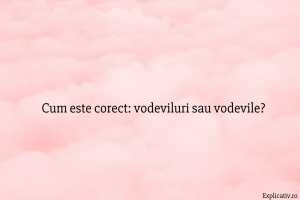 Cum este corect vodeviluri sau vodevile