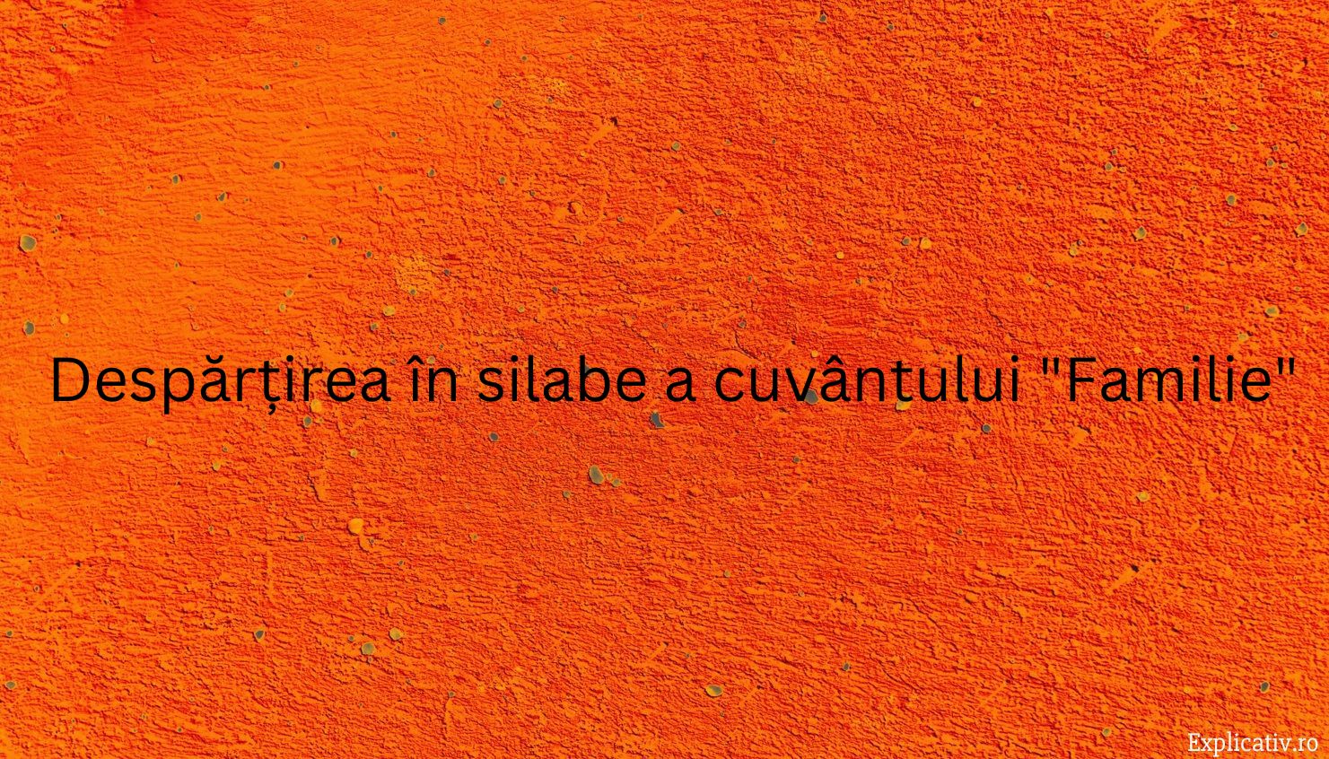 Despărțirea în silabe a cuvântului Familie